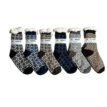 Sukats® Huissokken | Anti-slip sokken | Kerstsokken | Fluffy Sokken | Slofsokken | Verwarmde Sokken | 1, 3 of 6 Paar | Meerdere Kleuren