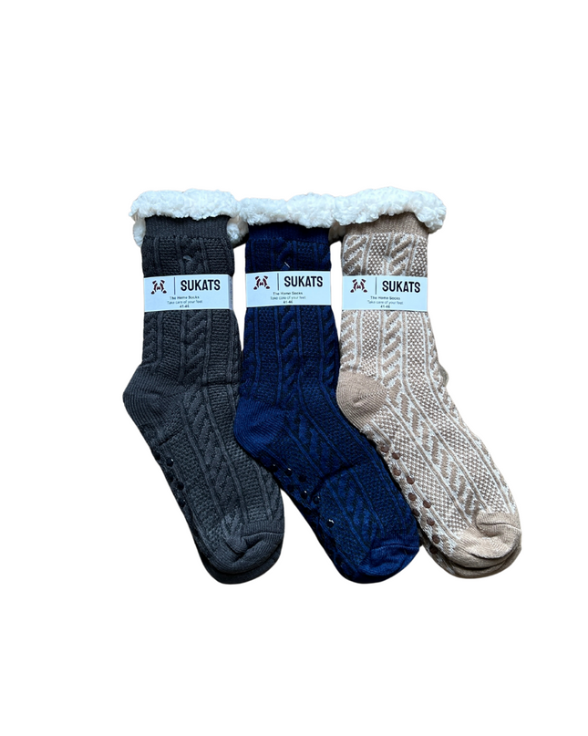 Sukats® Huissokken | Anti-slip sokken | Kerstsokken | Fluffy Sokken | Slofsokken | Verwarmde Sokken | 1, 3 of 6 Paar | Meerdere Kleuren