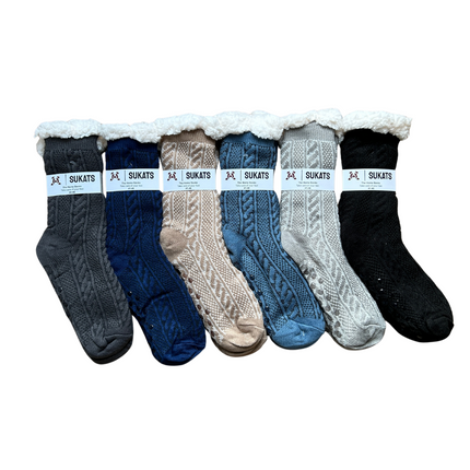 Sukats® Huissokken | Anti-slip sokken | Kerstsokken | Fluffy Sokken | Slofsokken | Verwarmde Sokken | 1, 3 of 6 Paar | Meerdere Kleuren