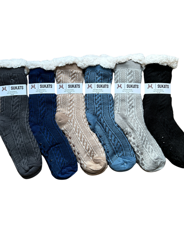 Sukats® Huissokken | Anti-slip sokken | Kerstsokken | Fluffy Sokken | Slofsokken | Verwarmde Sokken | 1, 3 of 6 Paar | Meerdere Kleuren