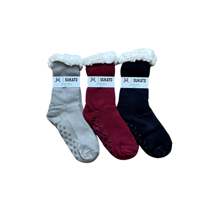 Sukats® Huissokken | Anti-slip sokken | Kerstsokken | Fluffy Sokken | Slofsokken | Verwarmde Sokken | 1, 3 of 6 Paar | Meerdere Kleuren
