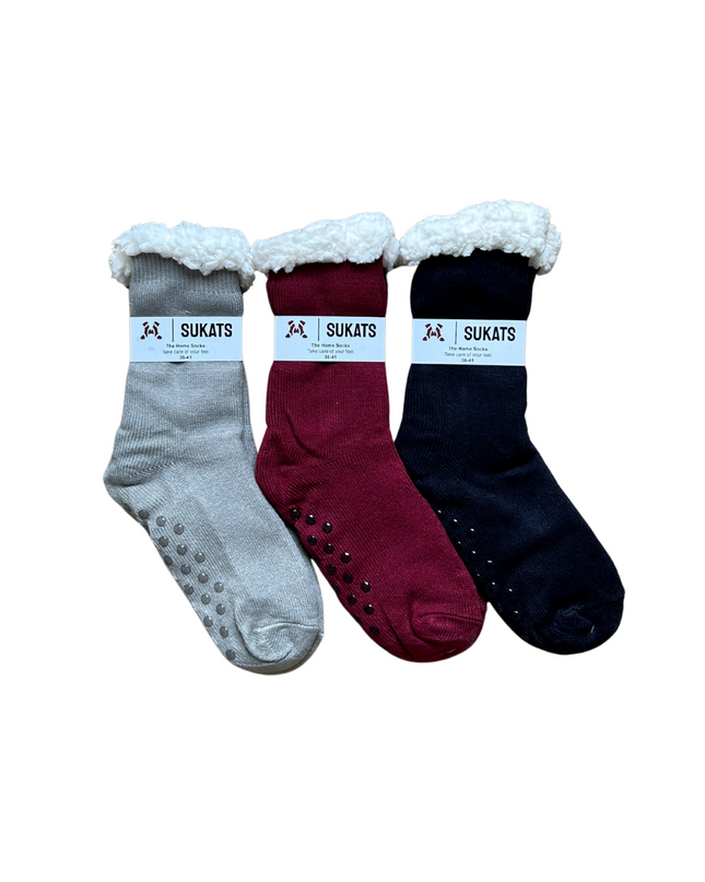 Sukats® Huissokken | Anti-slip sokken | Kerstsokken | Fluffy Sokken | Slofsokken | Verwarmde Sokken | 1, 3 of 6 Paar | Meerdere Kleuren