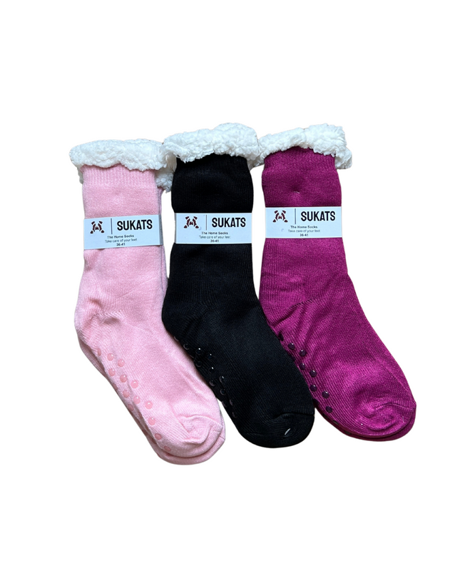 Sukats® Huissokken | Anti-slip sokken | Kerstsokken | Fluffy Sokken | Slofsokken | Verwarmde Sokken | 1, 3 of 6 Paar | Meerdere Kleuren